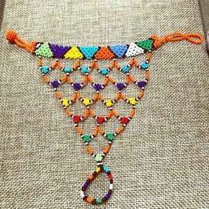 African style multi colored beaded hand jewelry
